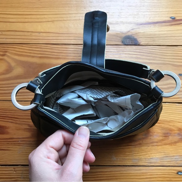 Ann Taylor Black Leather Silver Magnet Closure, EUC, 10” - Picture 10 of 12